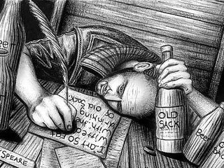 Поэзия и спиртное - вещи, конечно, совместимые, но лучше находить мысли на трезвую голову...